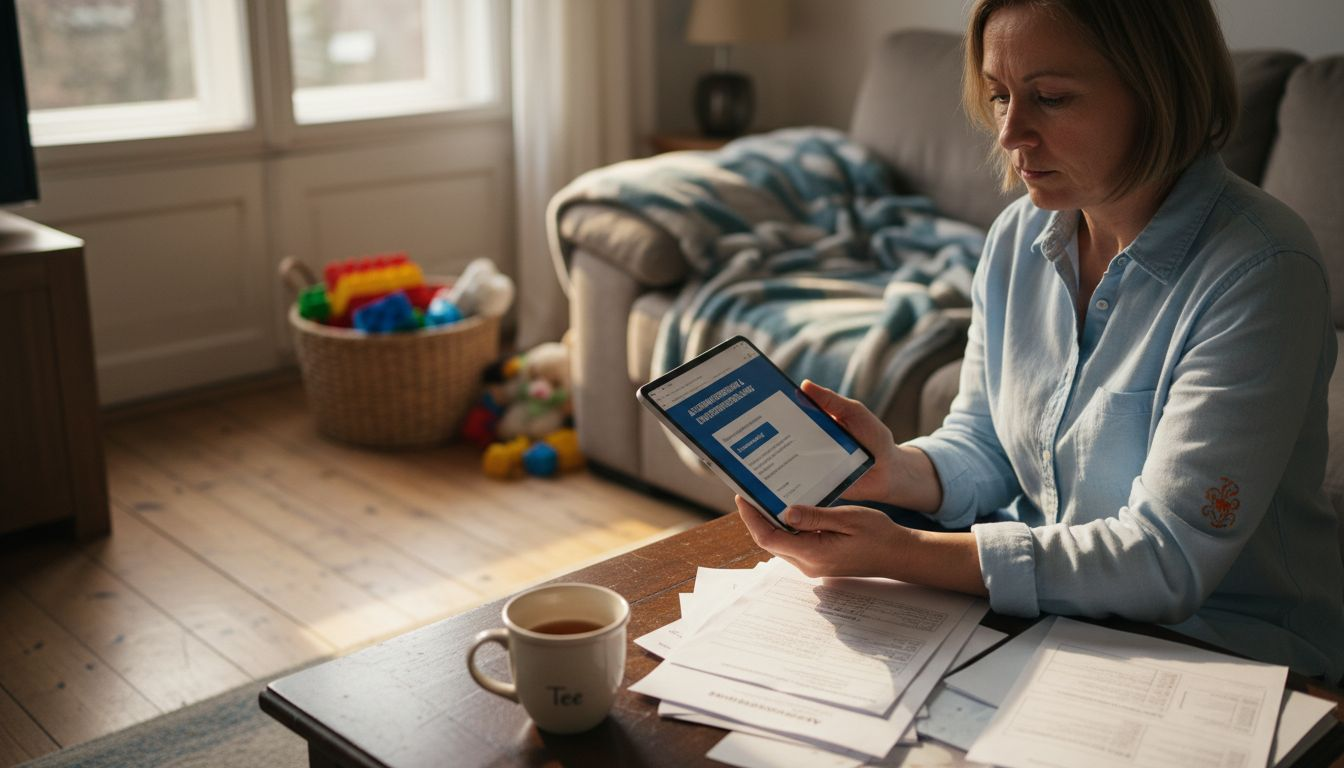 Eine Mutter informiert sich, ob ihr Kind zur Schwimmabzeichen-Prüfung angemeldet und einverstanden ist.