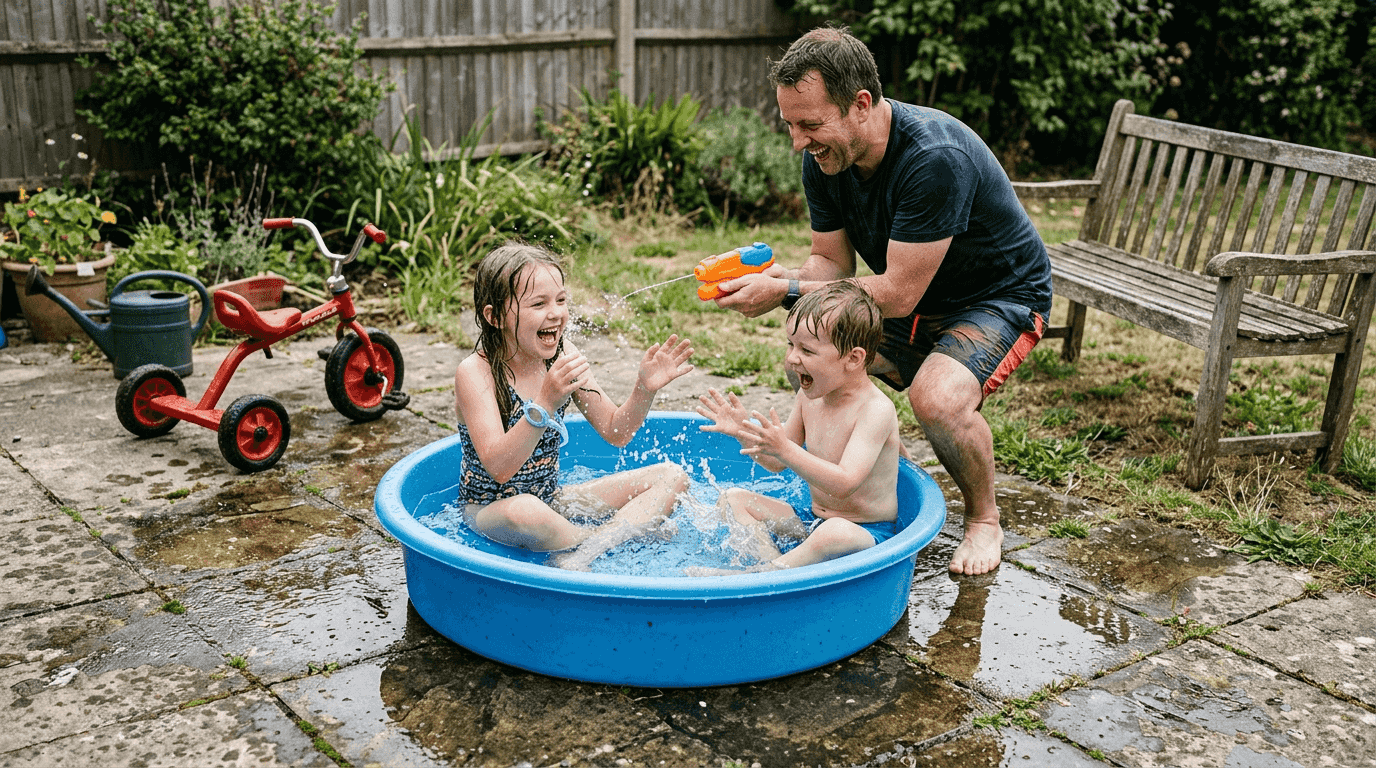Joint playful water experience in the family – completely relaxed at home