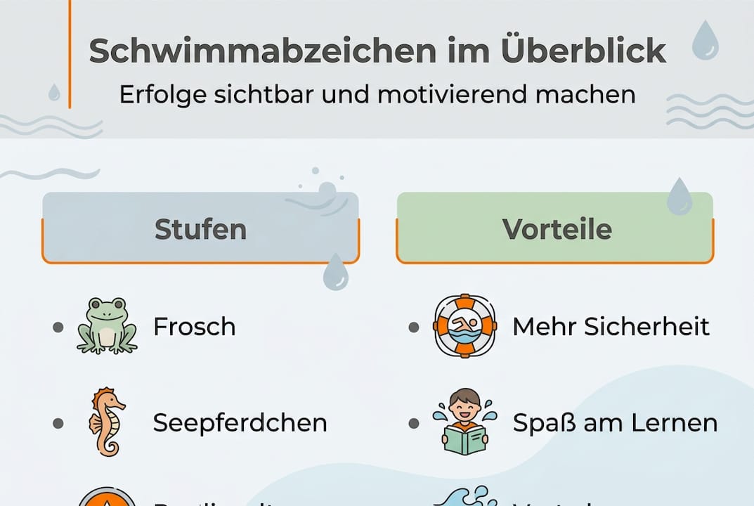 Schwimmabzeichen: Übersicht über die Stufen und ihre Vorteile – eine anschauliche Infografik