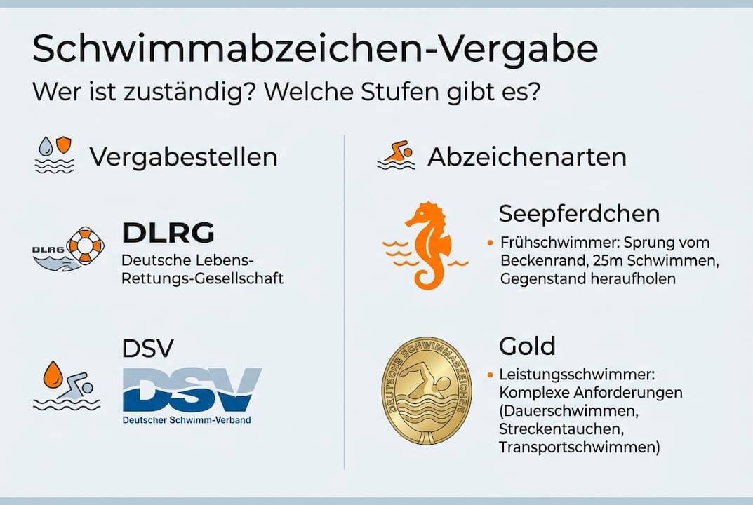Übersicht: Schwimmabzeichen und ihre Vergabekriterien auf einen Blick