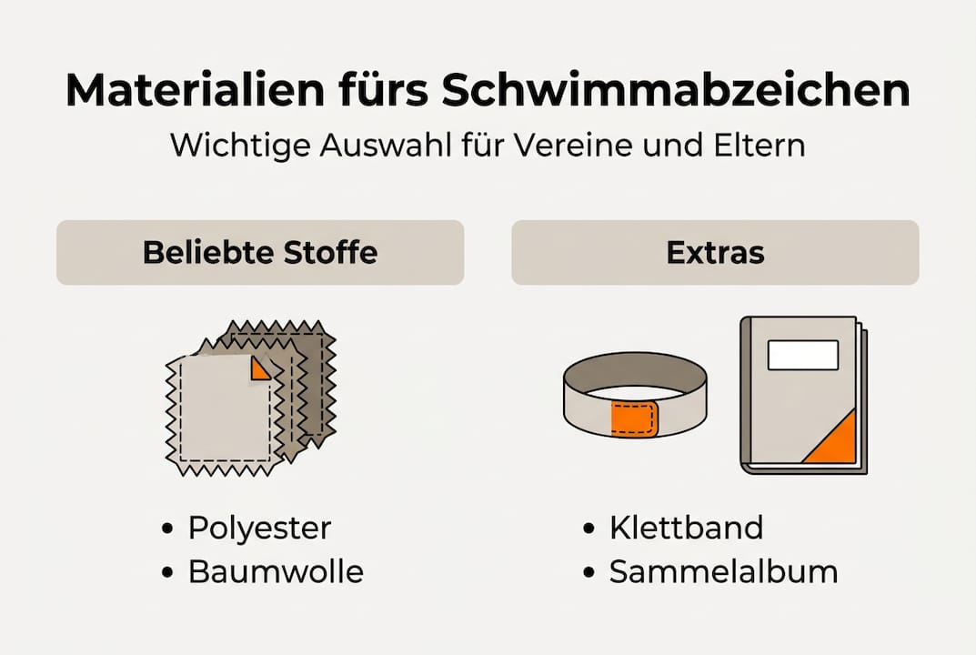 Infografik: Materialien für Schwimmabzeichen-Sets im Überblick