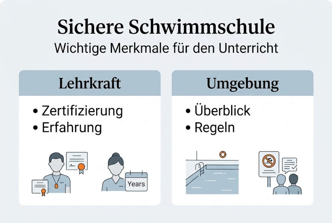 Übersicht: Was macht eine gute und sichere Schwimmschule aus?