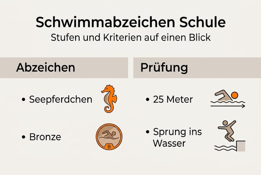Übersicht: Schwimmabzeichen – Stufen und Anforderungen