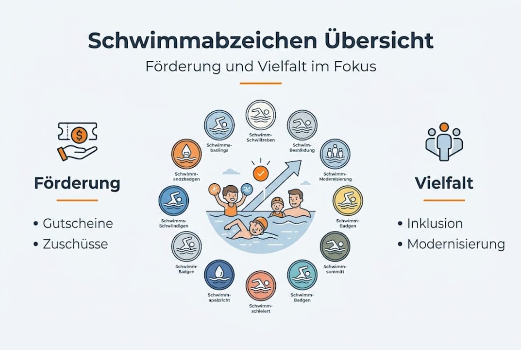 Infografik: Förderung und Vielfalt der Schwimmabzeichen im Überblick