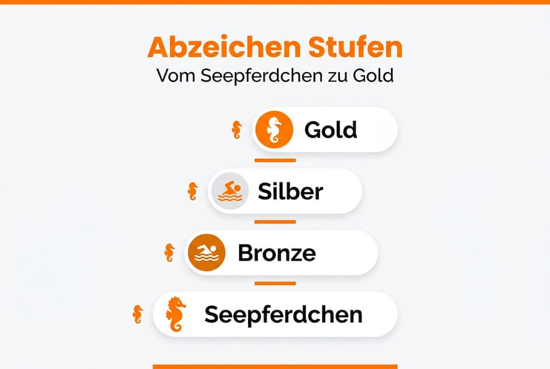 Die Schwimmabzeichen im Überblick: Alle Stufen auf einen Blick