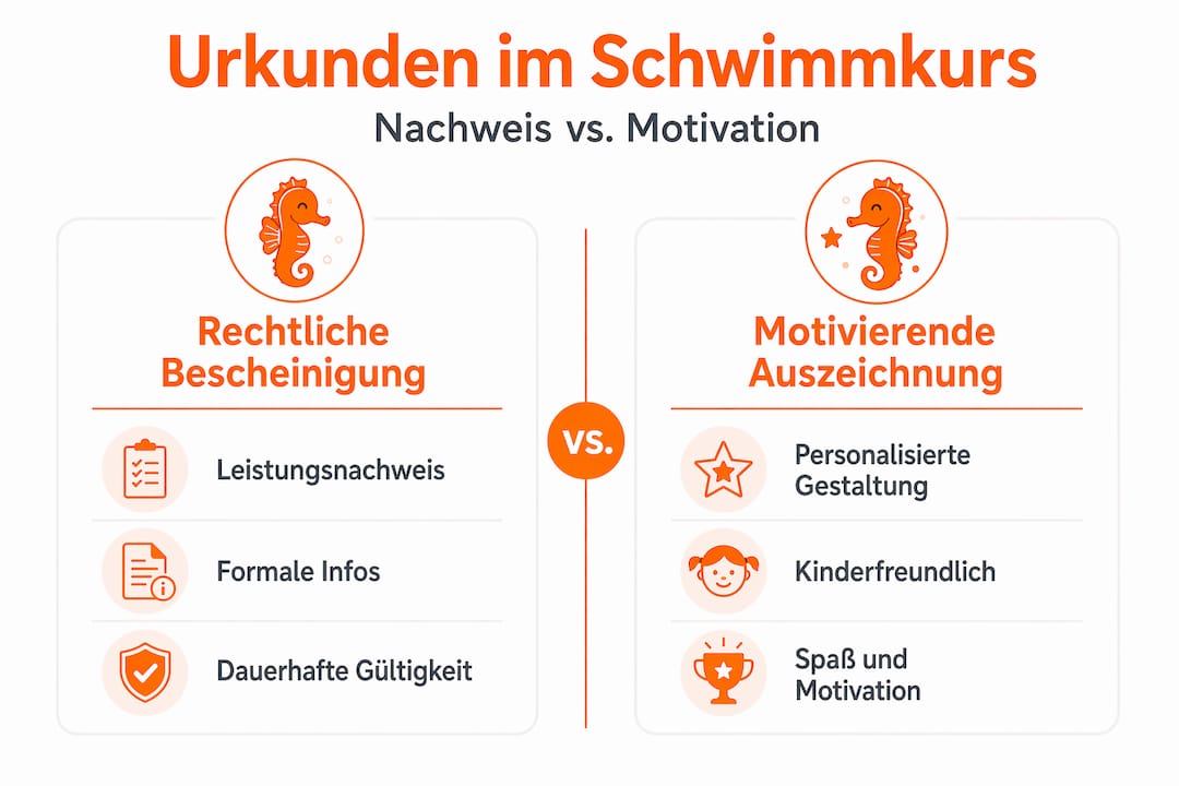 Übersichtsgrafik: Welche Schwimmkurs-Urkunden gibt es im Vergleich?