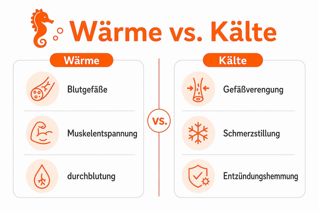 Infografik: Kirschkernkissen im Wärme- und Kälteeinsatz – ein Vergleich der Wirkung