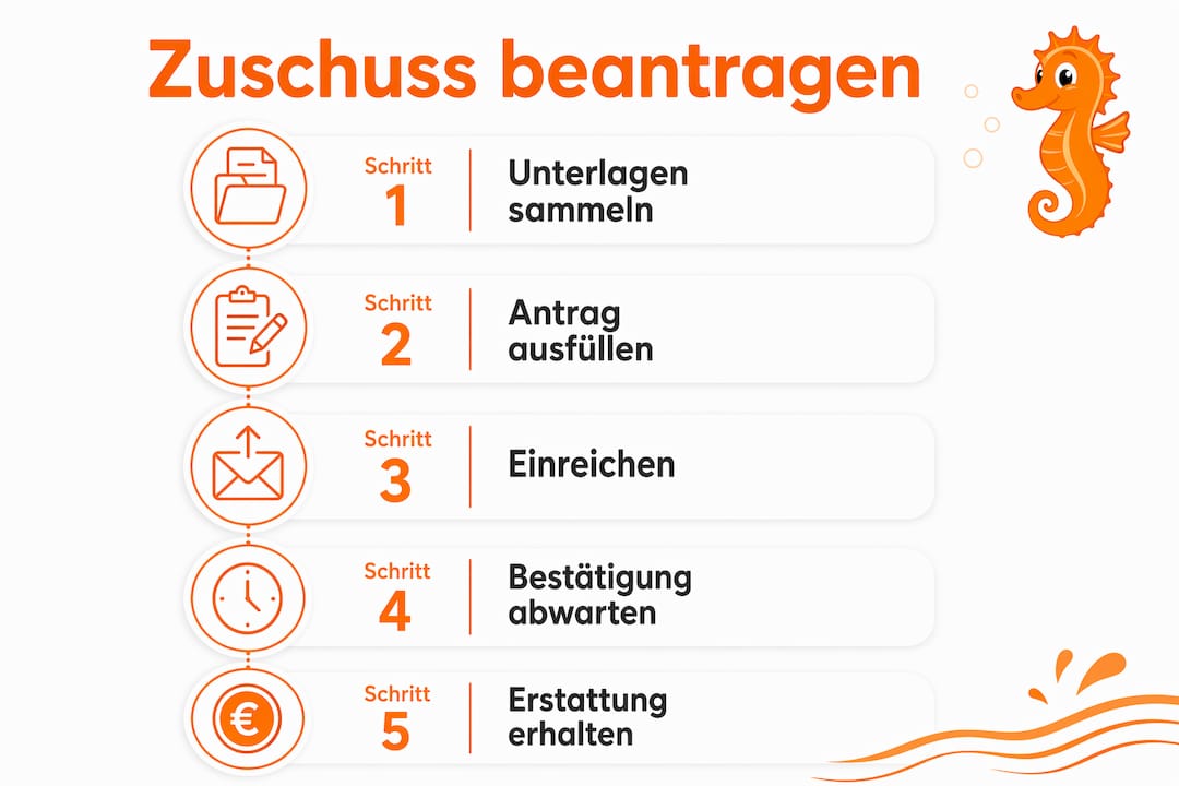 Schritt-für-Schritt-Infografik: So stellen Sie erfolgreich Ihren Förderantrag