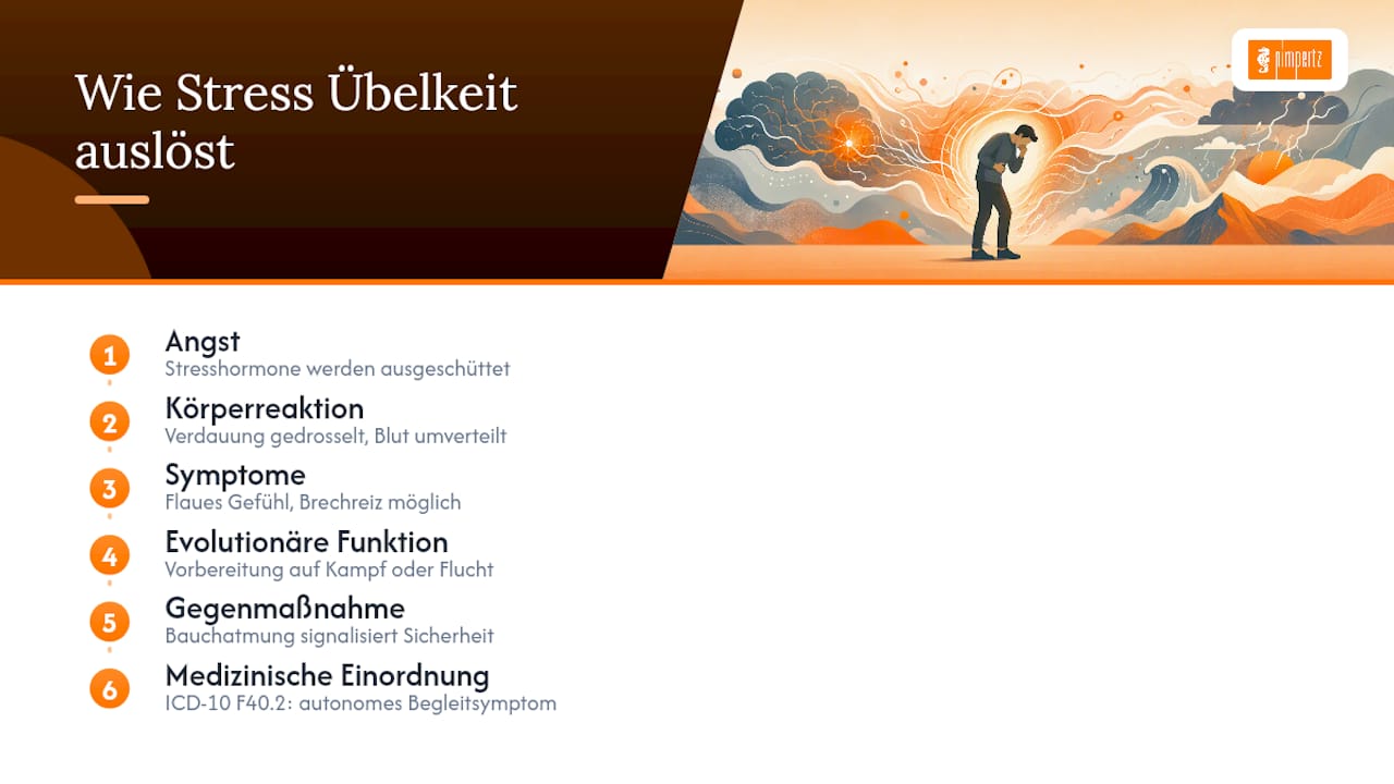 Warum Stress Übelkeit auslösen kann — overview diagram