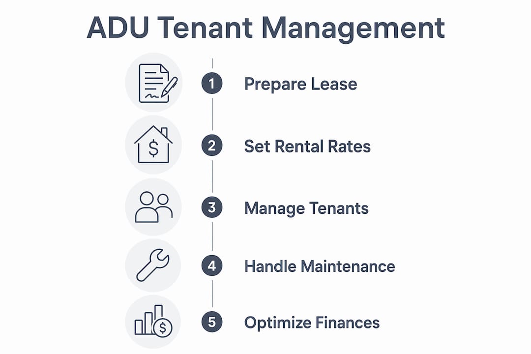 Infographic showing ADU tenant management steps