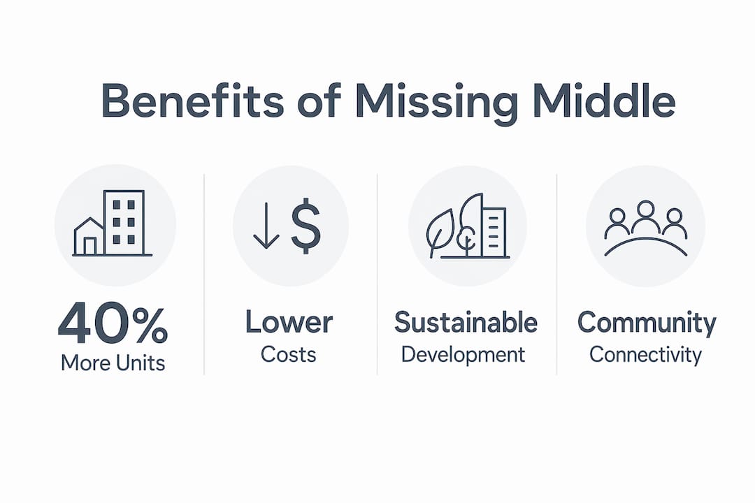 Infographic showing benefits of missing middle housing