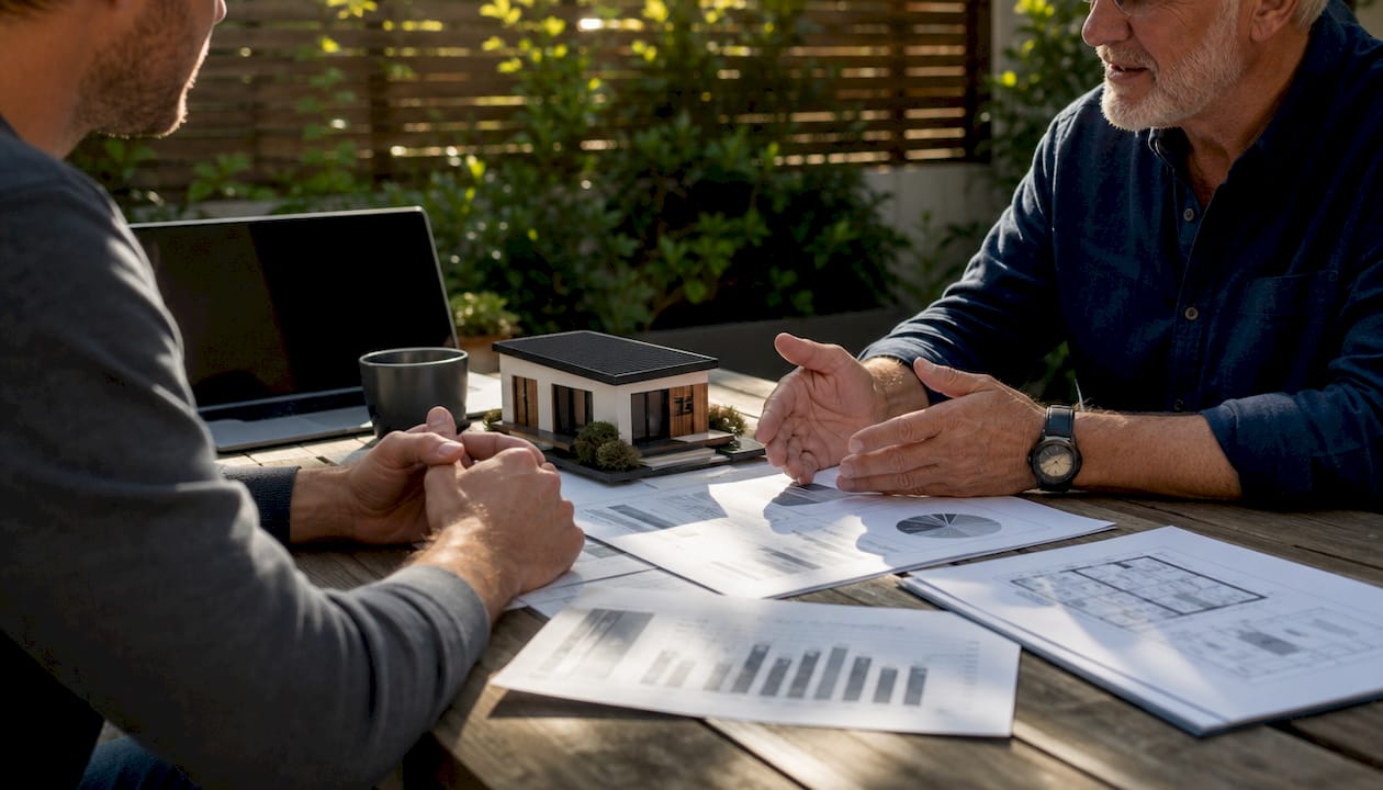 Hands discussing ADU income diversification plans
