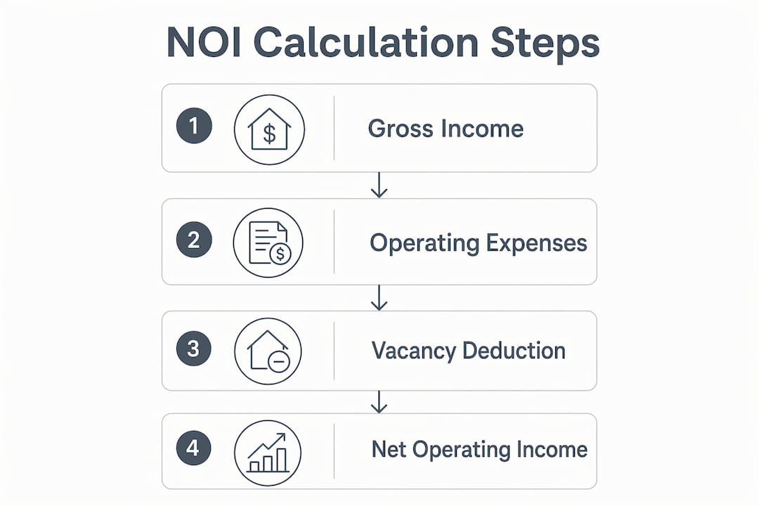 Infographic illustrating ADU NOI calculation steps