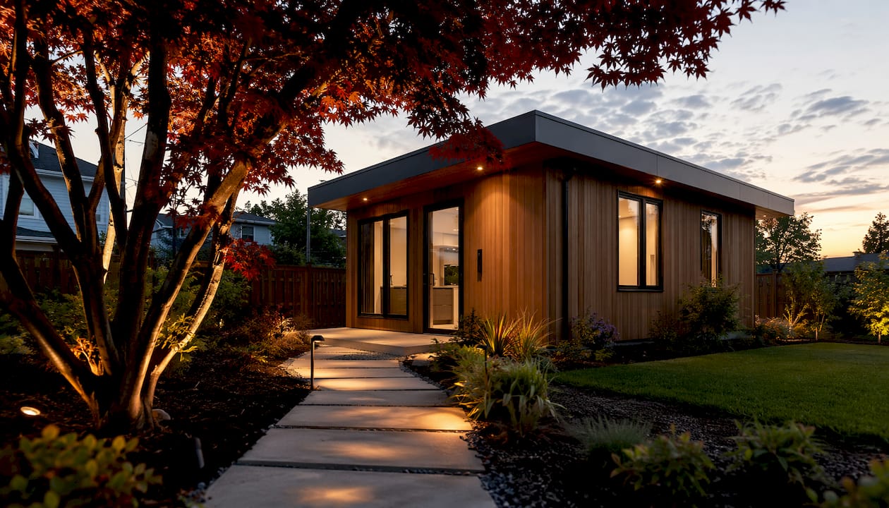 Modern ADU exterior blending with neighborhood