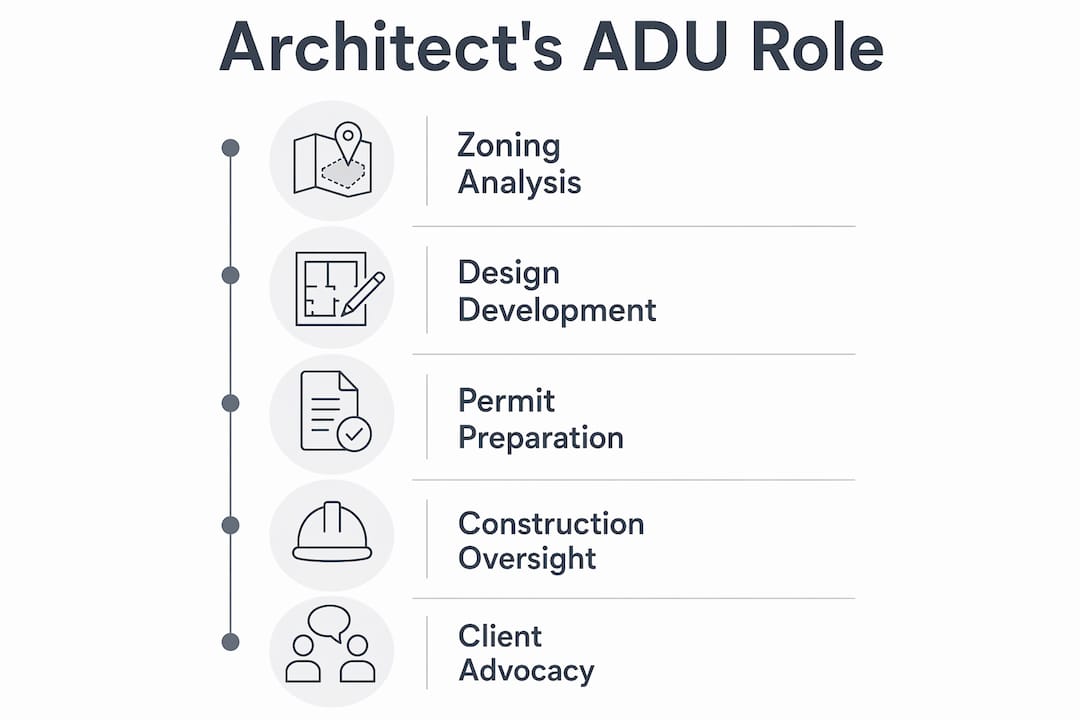 Infographic outlining architect's ADU responsibilities