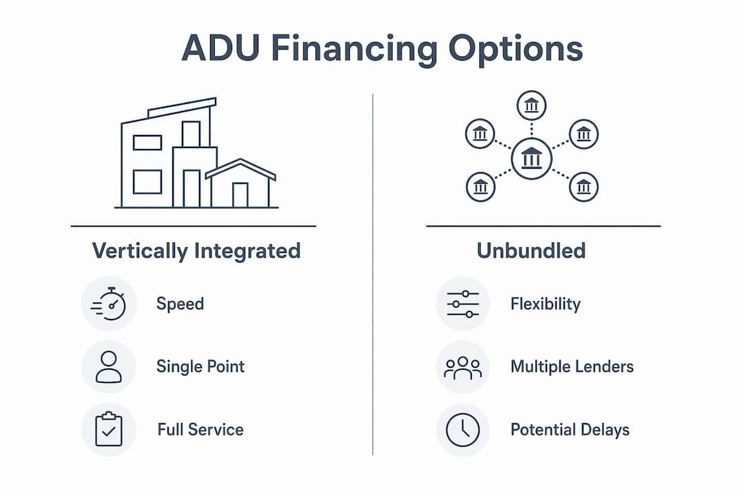 Infographic comparing ADU financing options