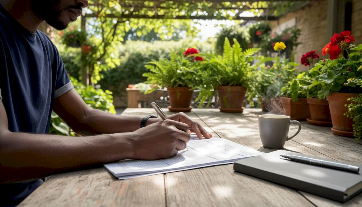 Hands typing near ADU income evaluation documents