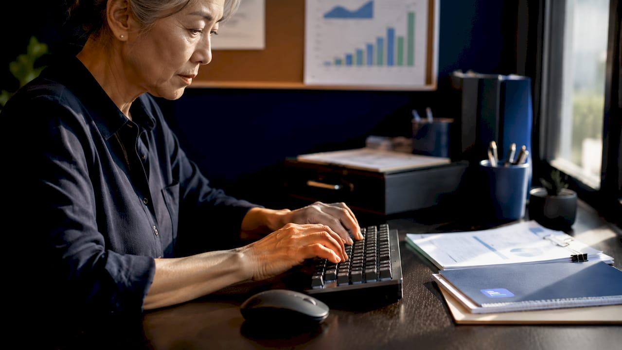 Hands typing bracket orders for swing trading bot