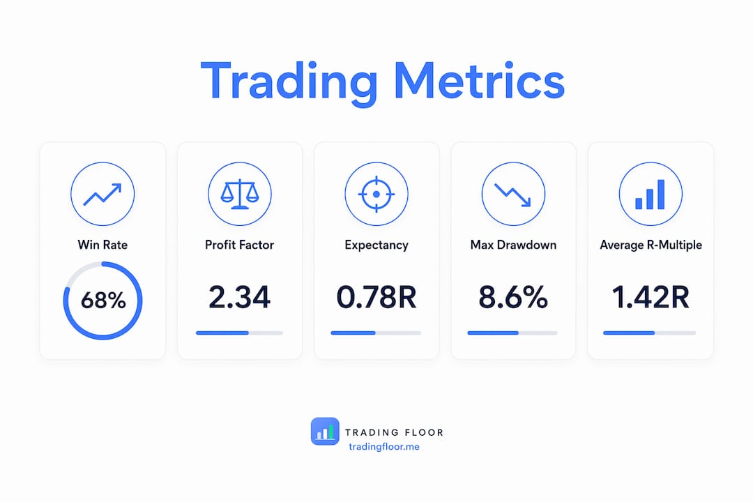 Infographic illustrating core trading performance metrics