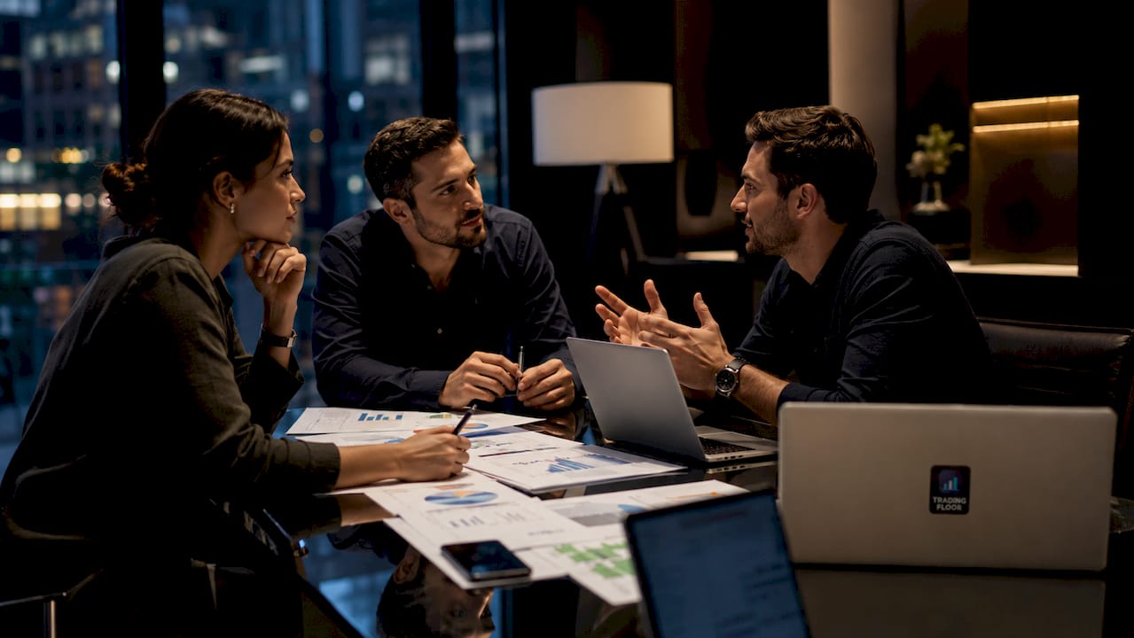 Group of traders managing multiple prop firms portfolios