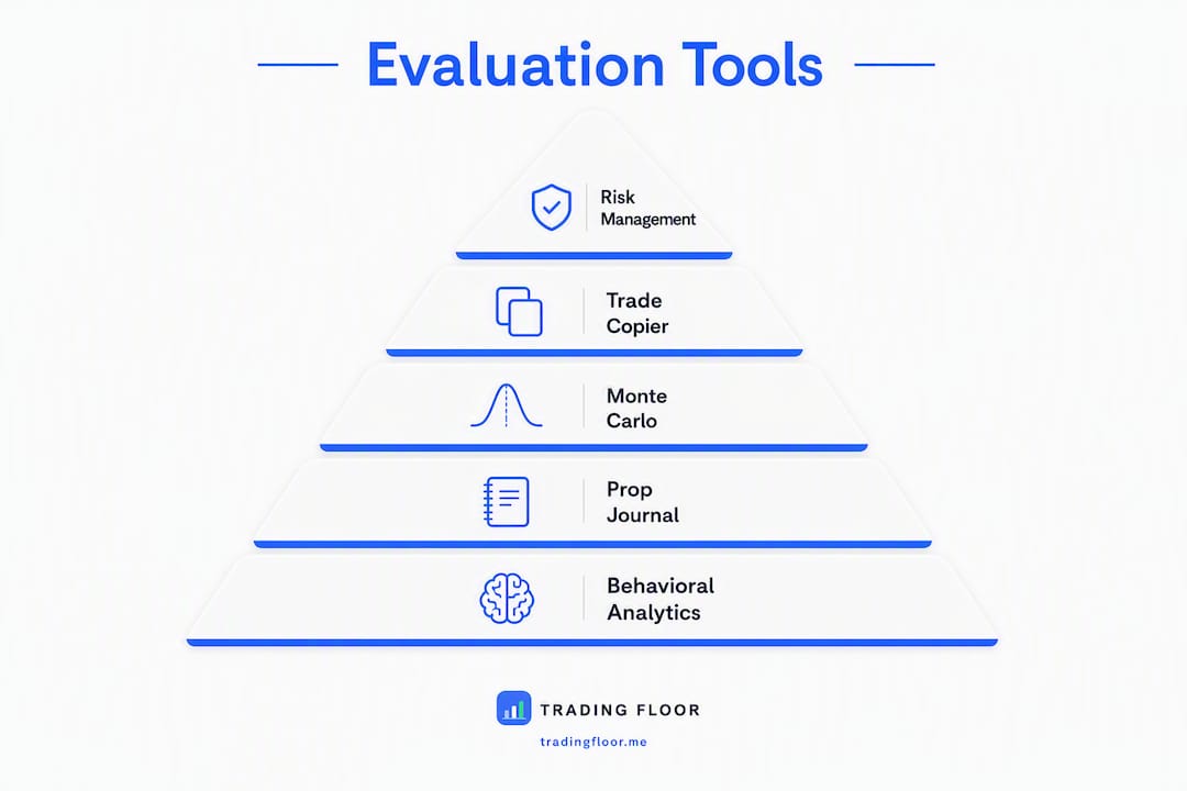 Infographic showing hierarchy of trading evaluation tools
