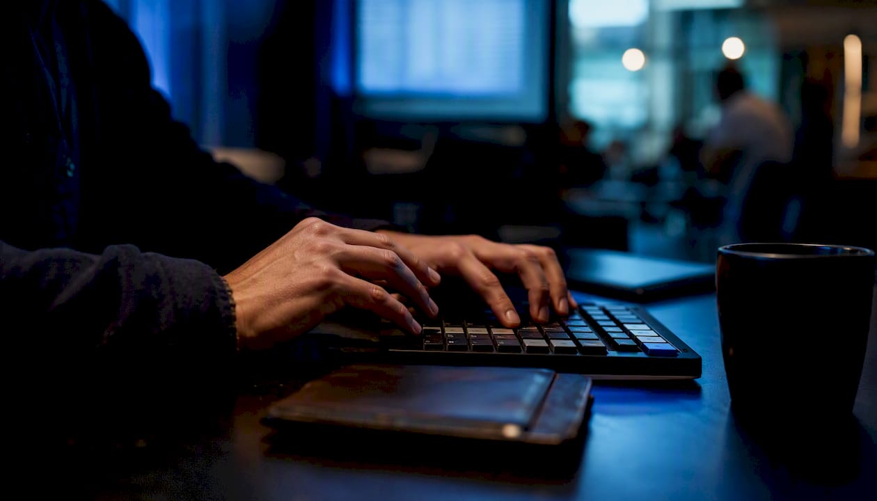 Hands placing orders on a trading desk