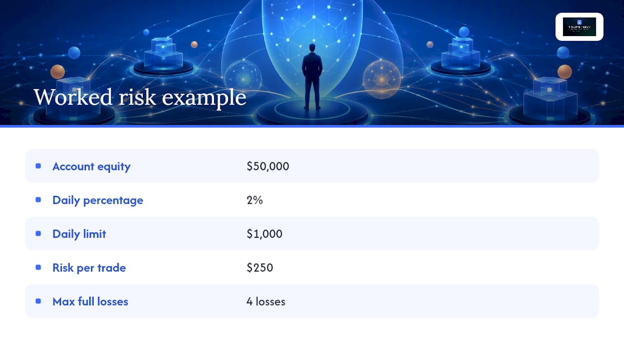 Daily loss limit and trade risk calculation