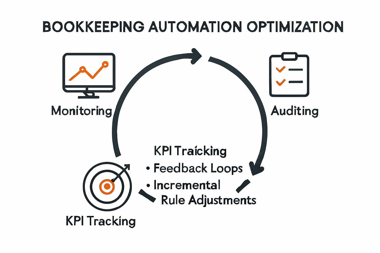 infographic of automated bookkeeping optimization steps
