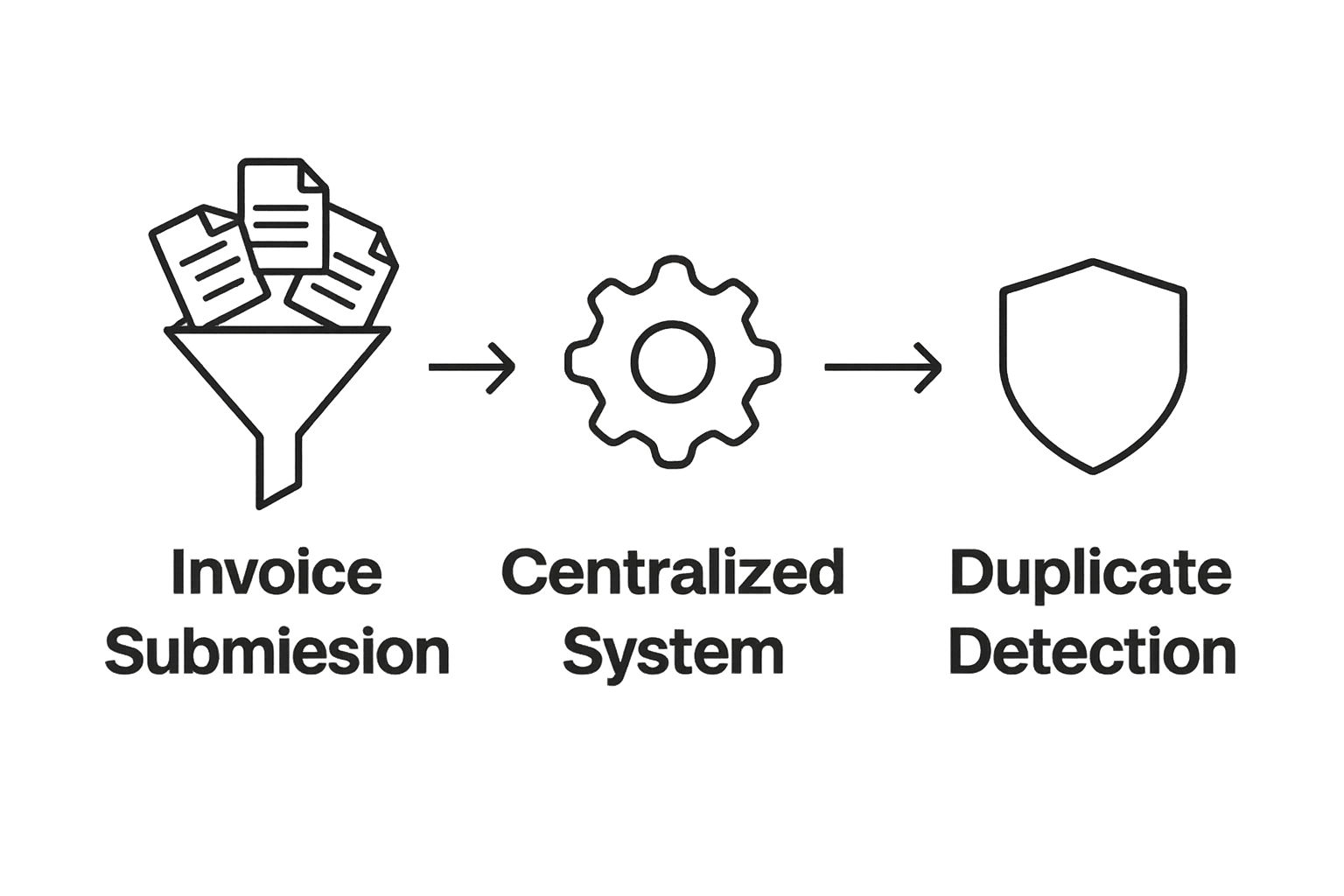 Infographic shows invoice submission, processing, and duplicate detection