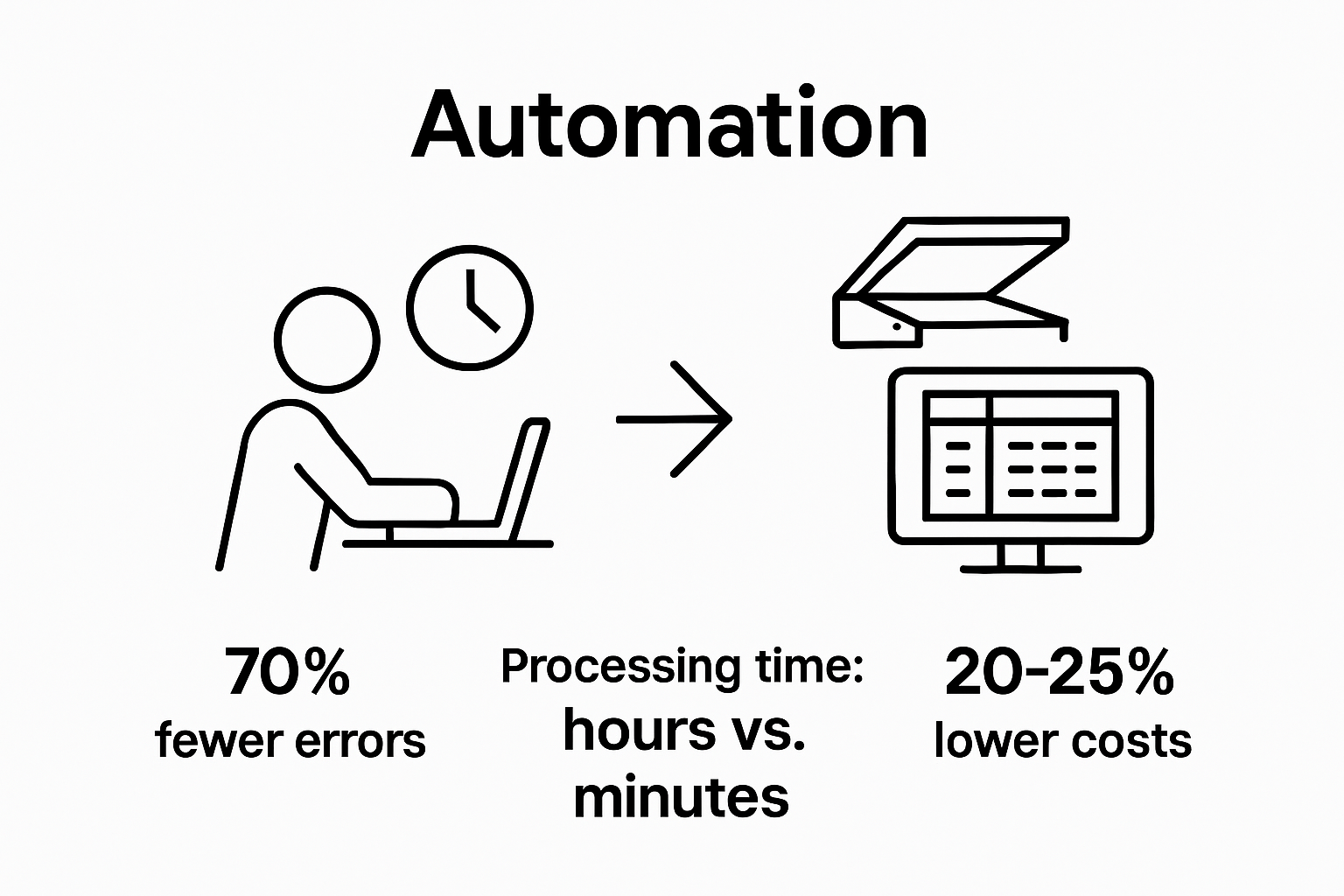 Manual vs. automated data extraction comparison infographic