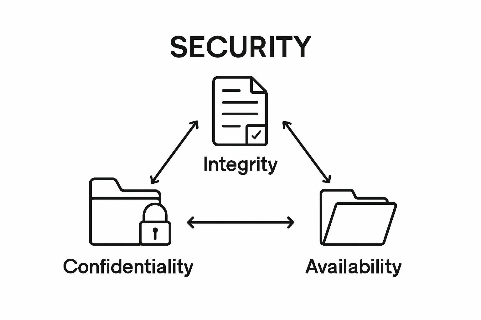 Infographic showing confidentiality, integrity, and availability pillars