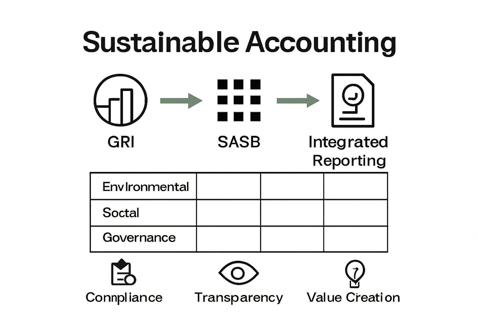 Infographic comparing sustainable accounting compliance frameworks