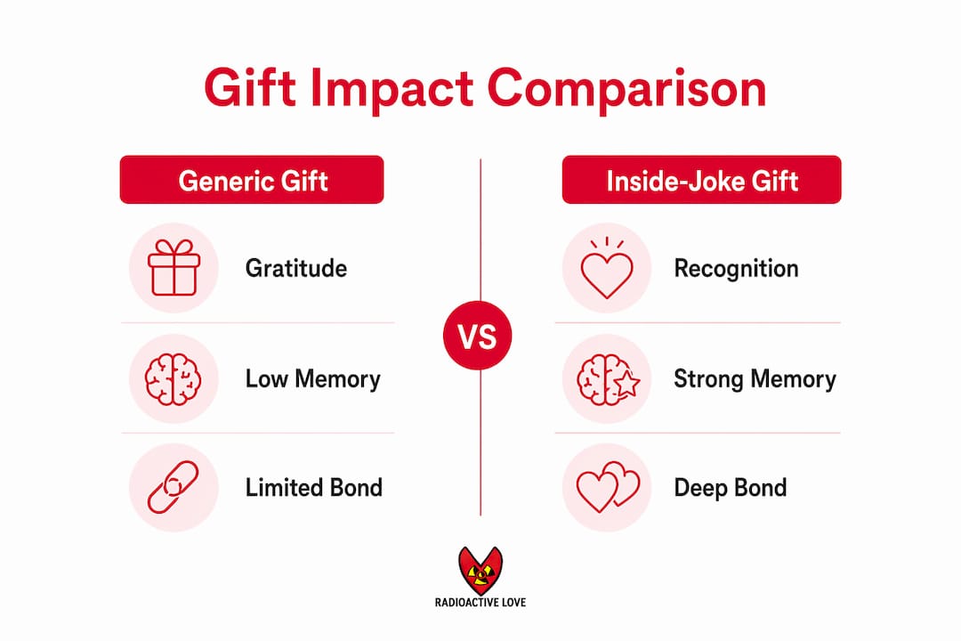 Infographic comparing generic and inside-joke gifts