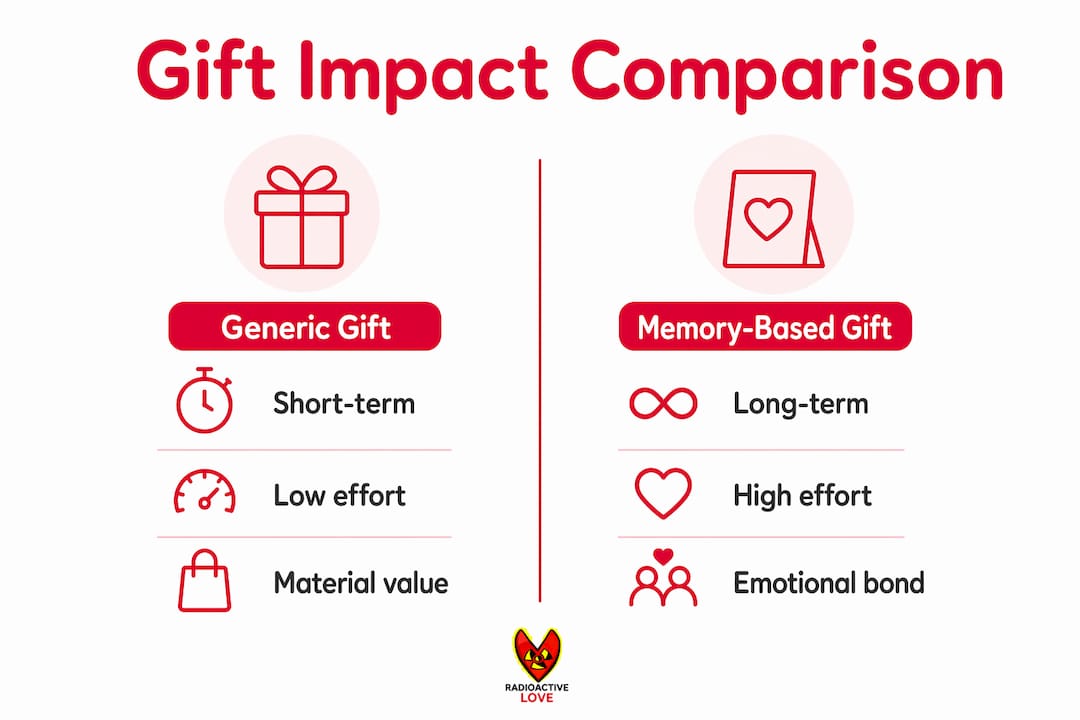 Infographic comparing generic vs memory-based gifts