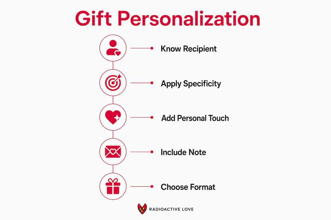 Infographic illustrating gift personalization steps