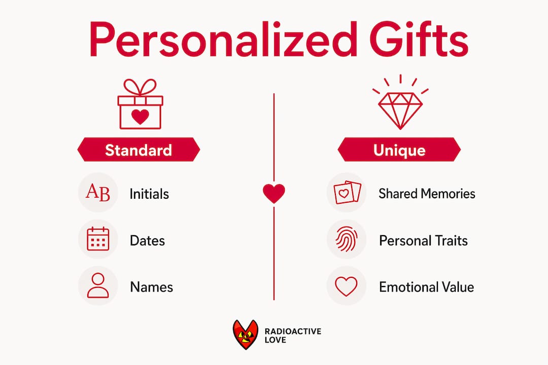 Infographic comparing unique and standard personalized gifts