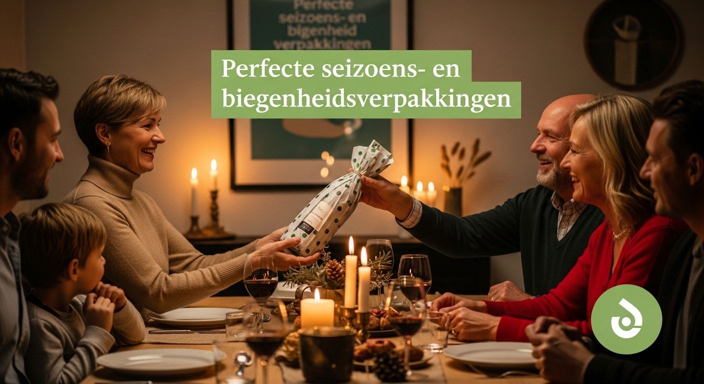 seizoensverpakking wijn cadeau