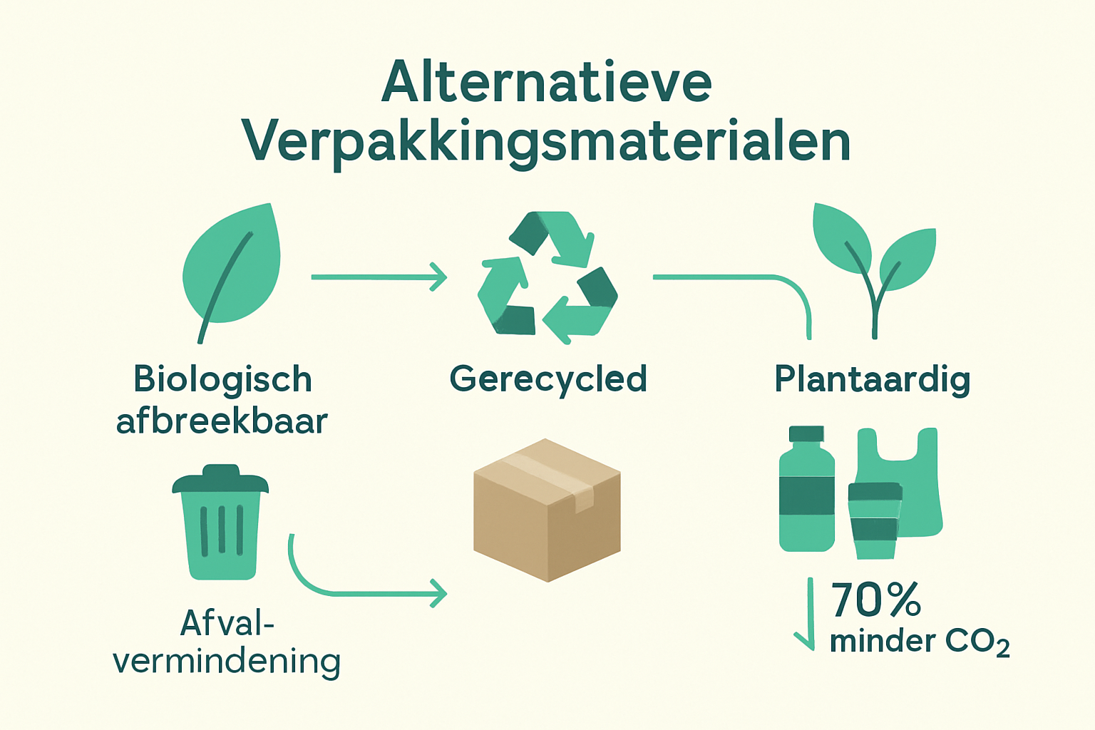 Visualisatie alternatieve verpakkingsmaterialen en hun milieueffect
