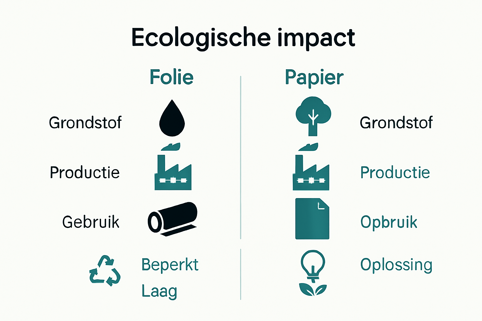 Infographic over milieu impact folie en papier