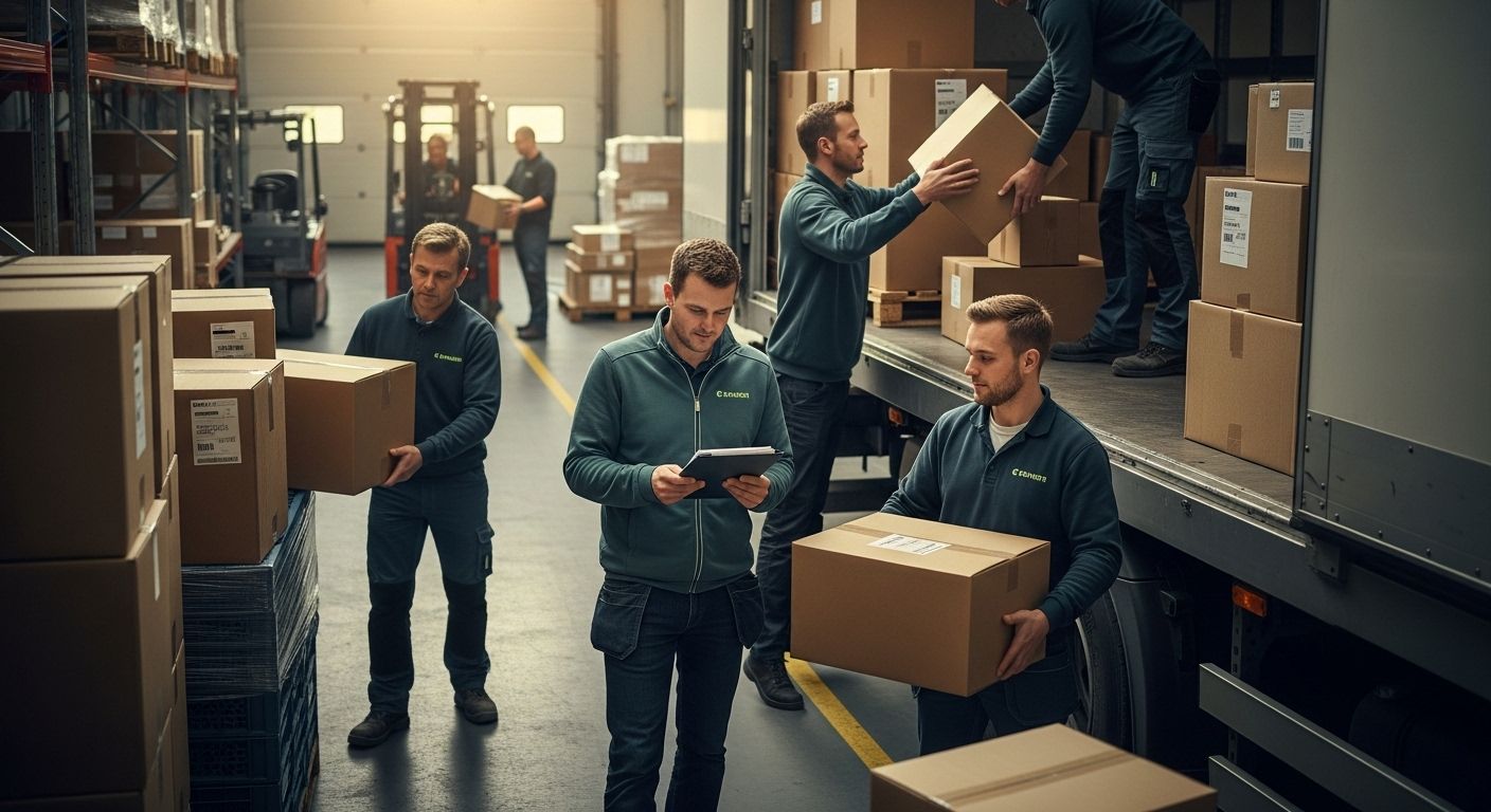 logistiek transport verpakking mensen