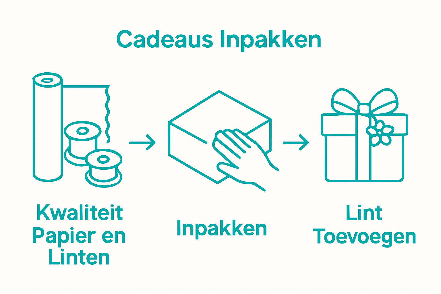 Stapsgewijze infographic luxe cadeauverpakking in 3 stappen