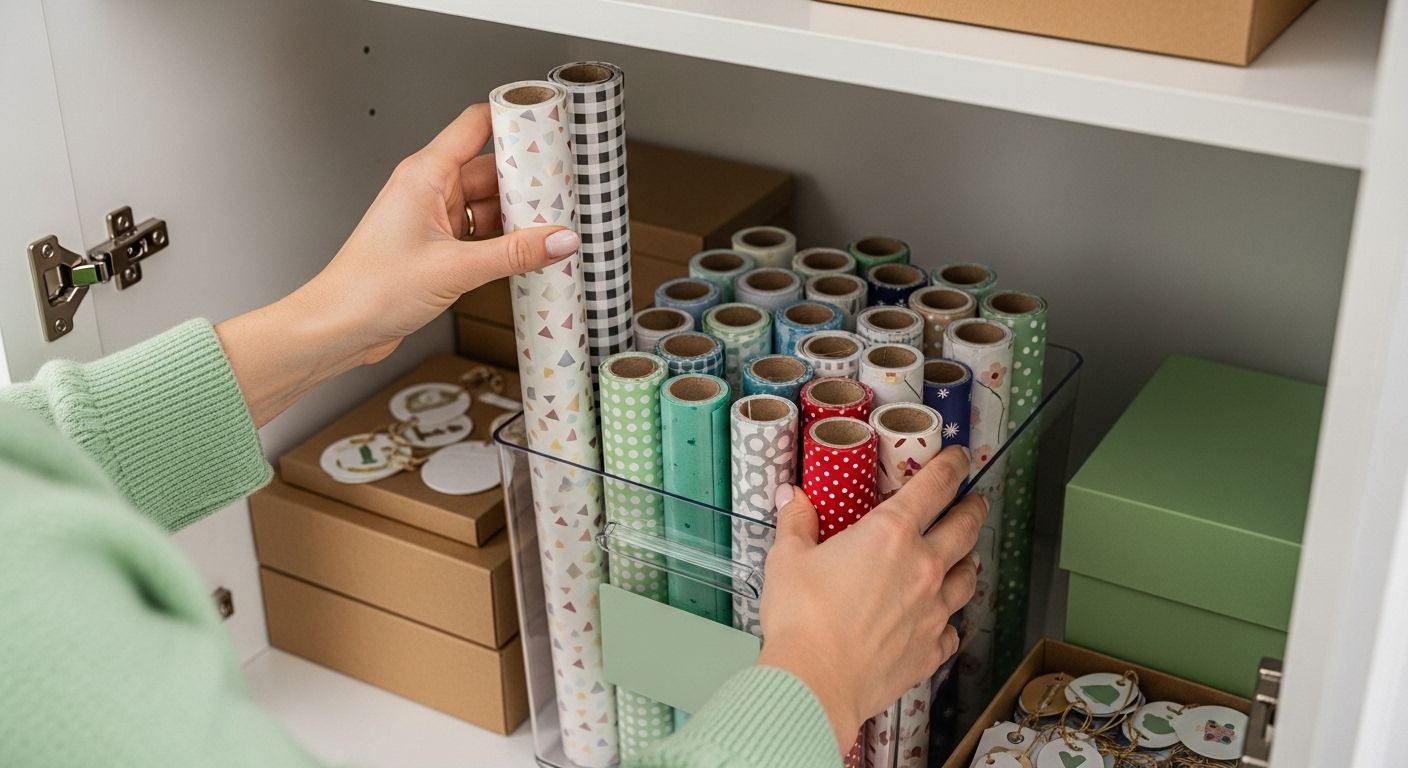 rollen opbergen inpakpapier