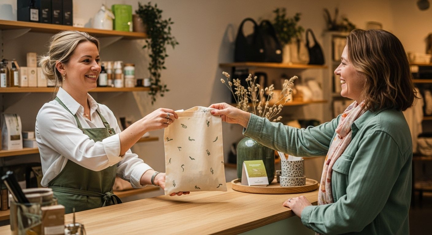 duurzame cadeauzakjes winkel klant