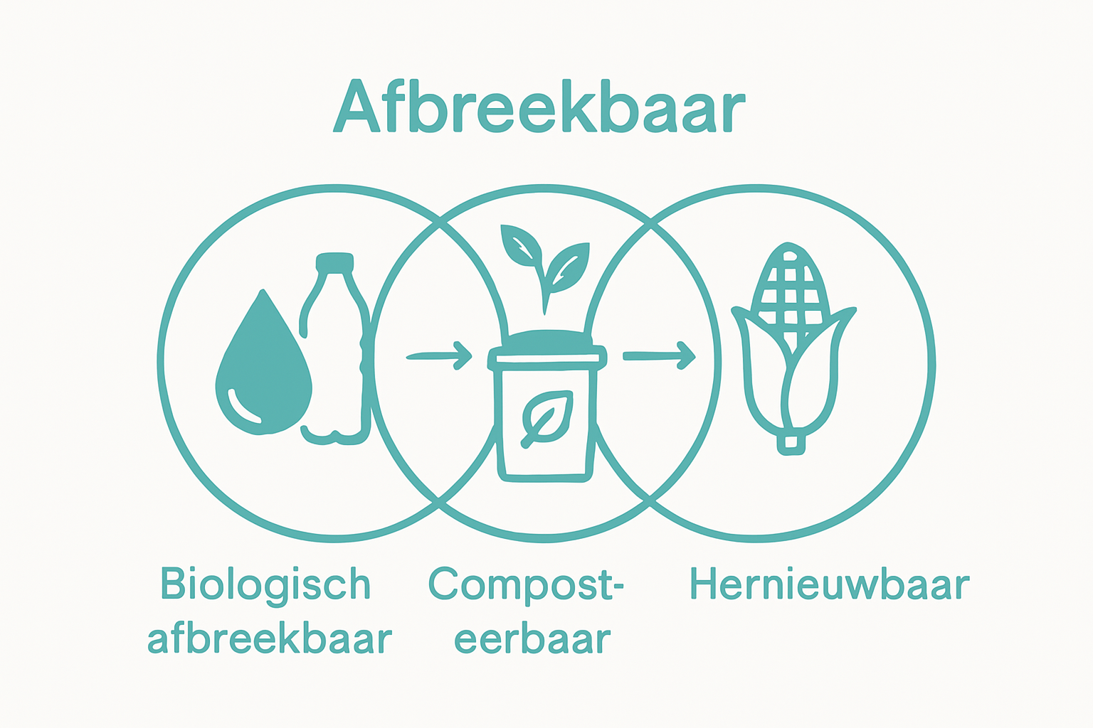 Infographic comparing traditional, compostable, and plant-based packaging