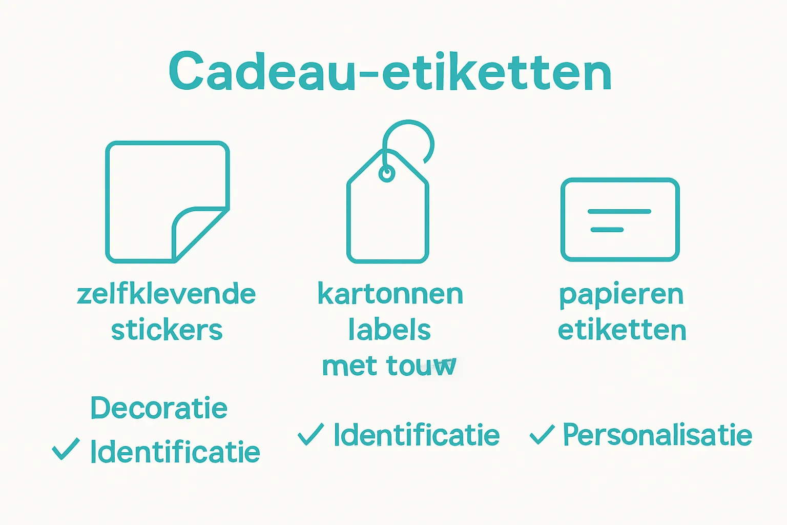 Infographic visually comparing types of gift labels