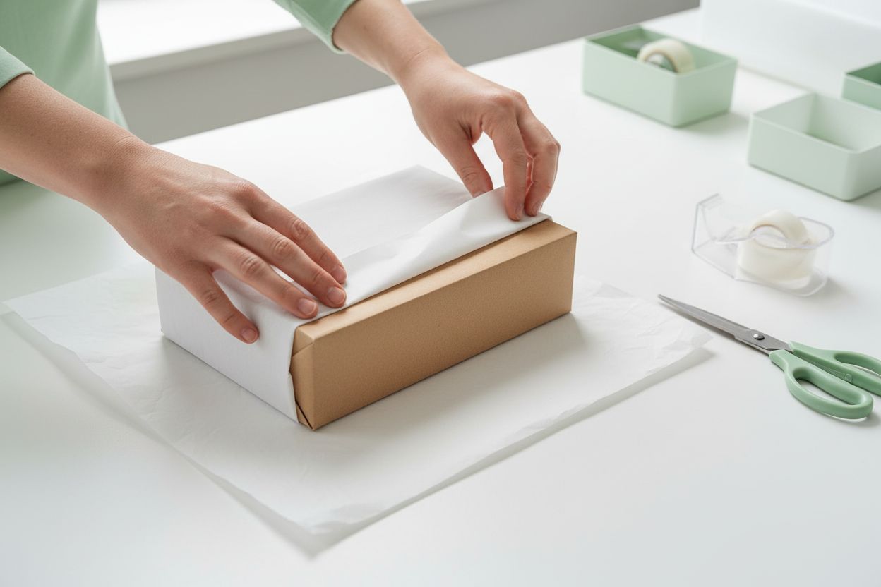 gift wrapping step demonstration