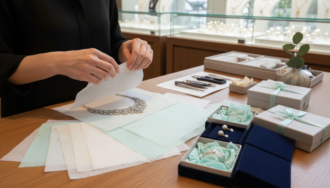 tissuepapier sieraden winkel