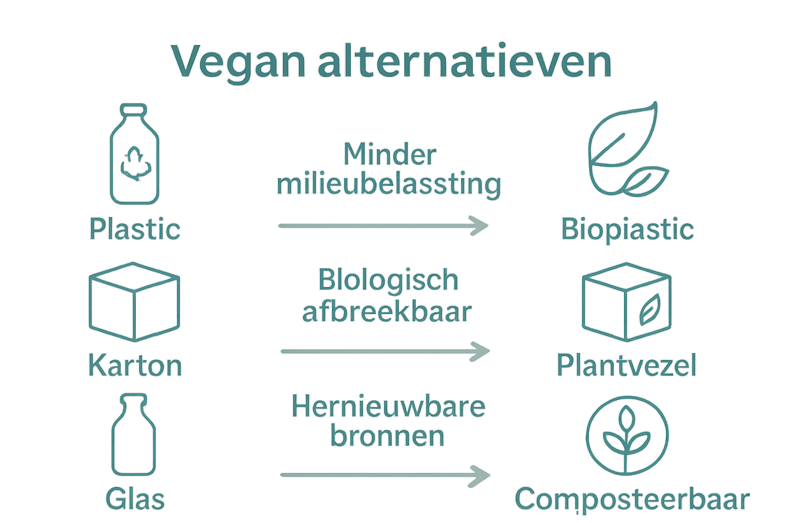 Vergelijking traditionele en vegan verpakkingen infographic