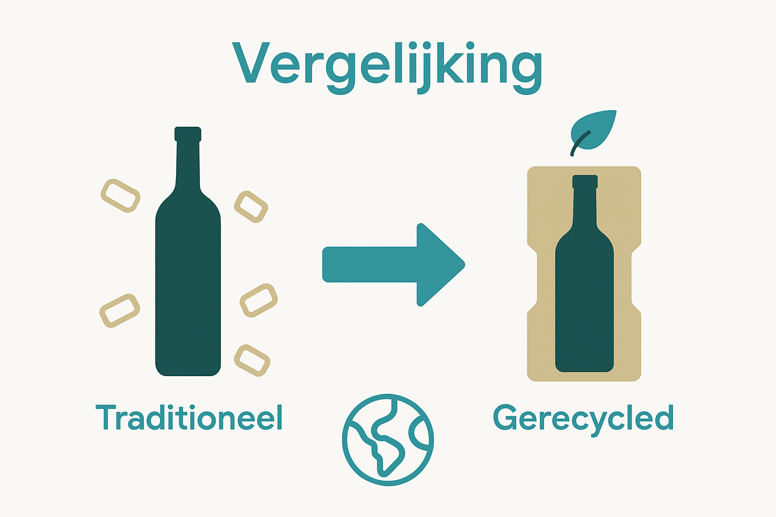 Infographic duurzame versus traditionele wijnverpakking