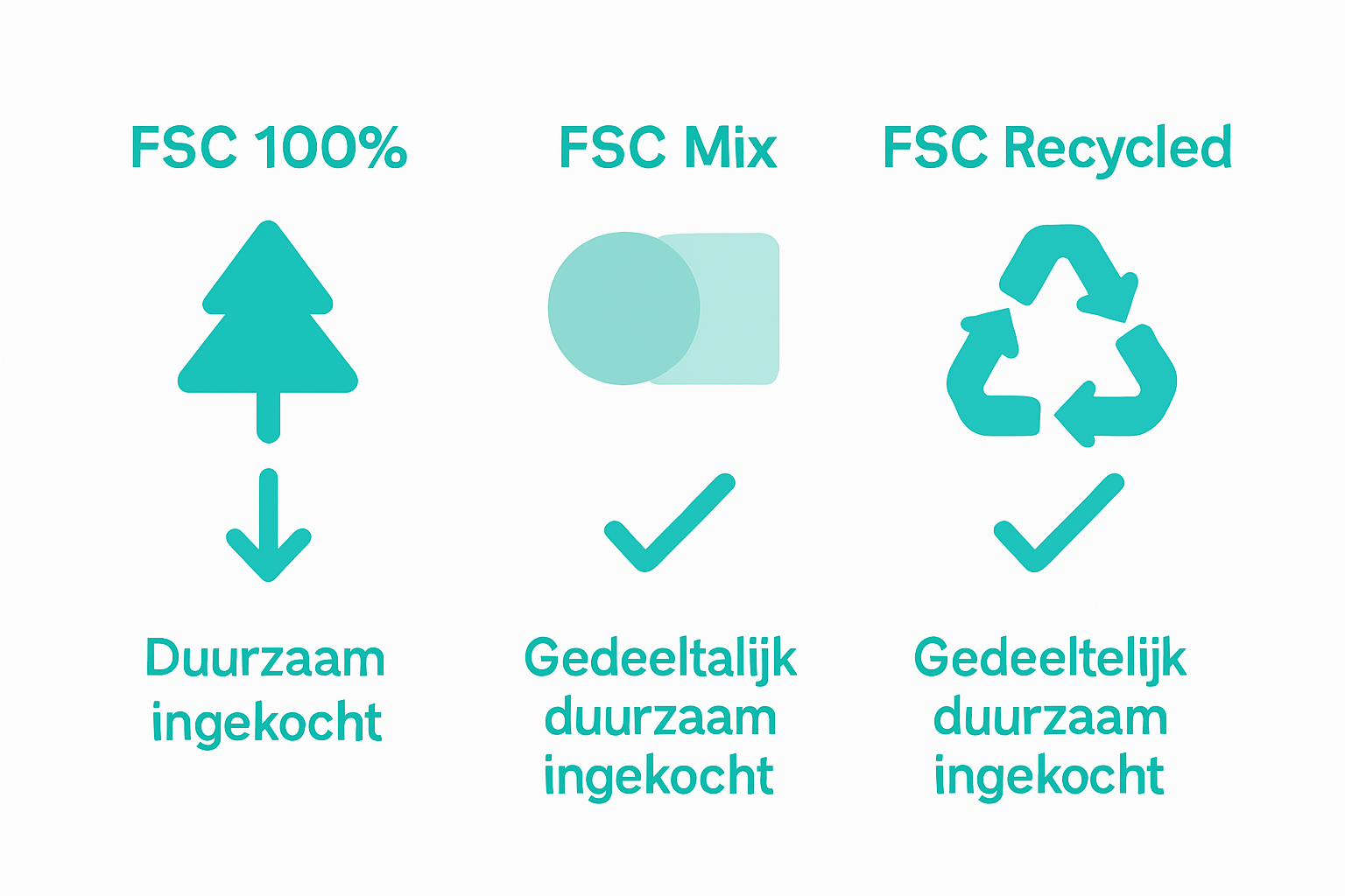 Infographic comparing FSC label types